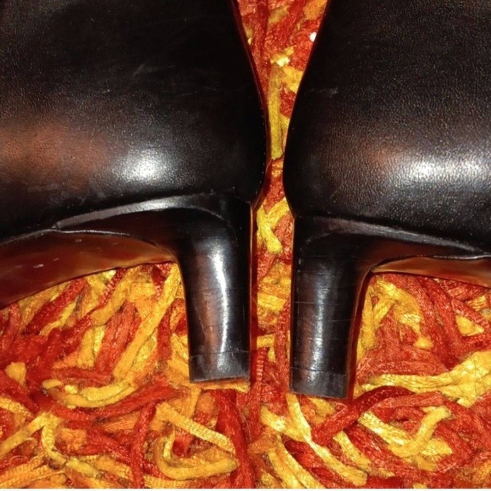 Mango Genuine Leather Boots With Square Toe and Kitten Heel - Picture 5 of 13